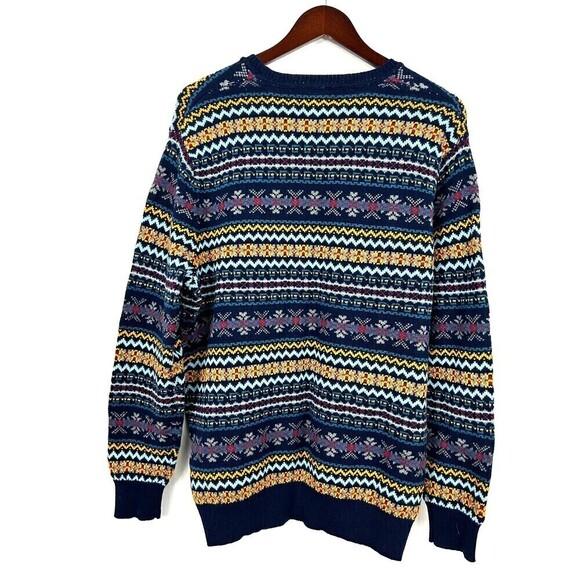 New Club Room Men Sz L Blue Striped Long Sleeve Crew Neck Classic Fit Sweater T3 - Picture 6 of 12